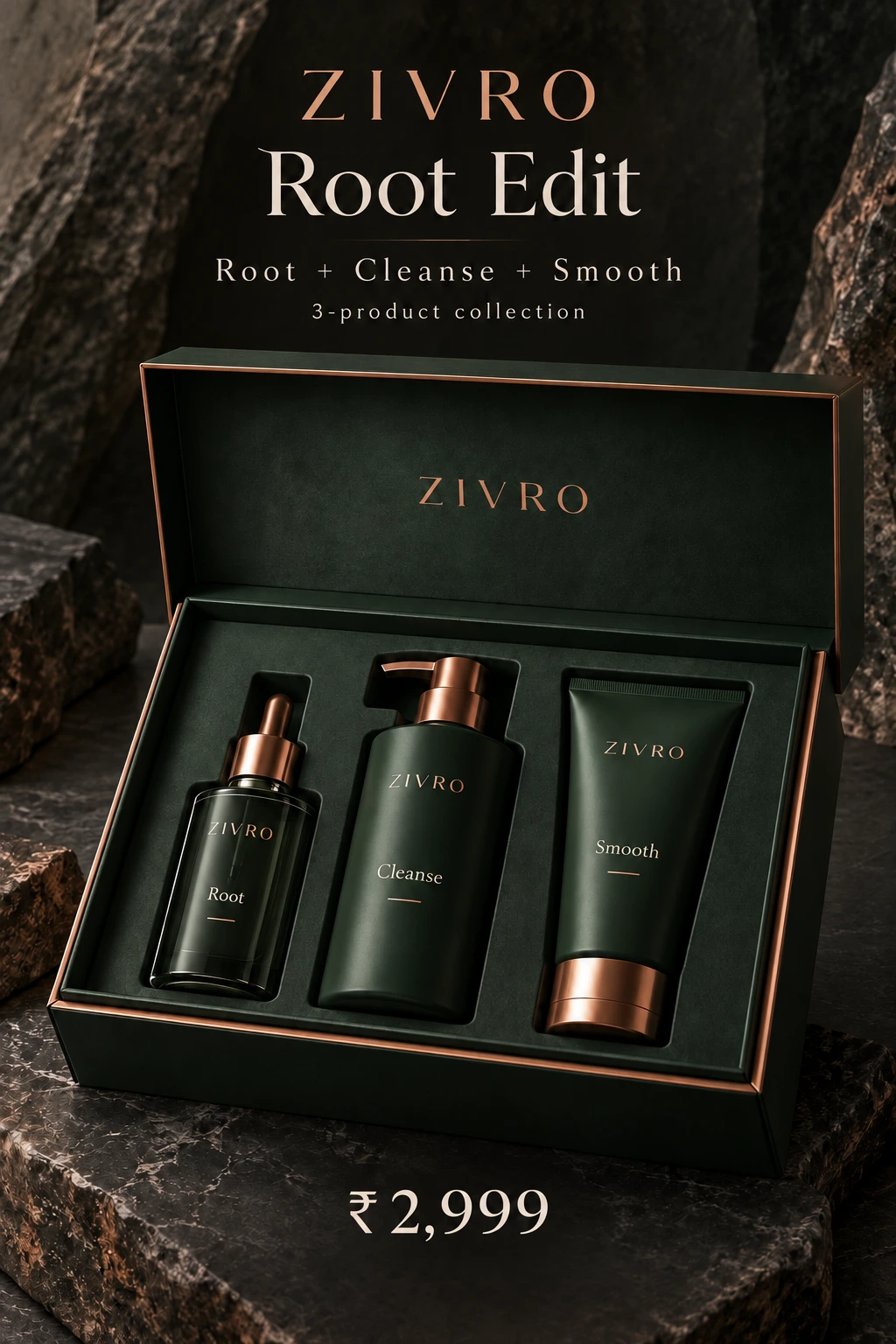 ZIVRO Root Edit packaging concept